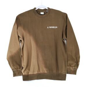 Jack & Jones Men's Brown Tie Dye Cotton A World Crew Neck Sweatshirt Size M
